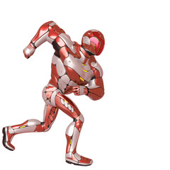 sci fi astronaut cartoon walking side view in a white background