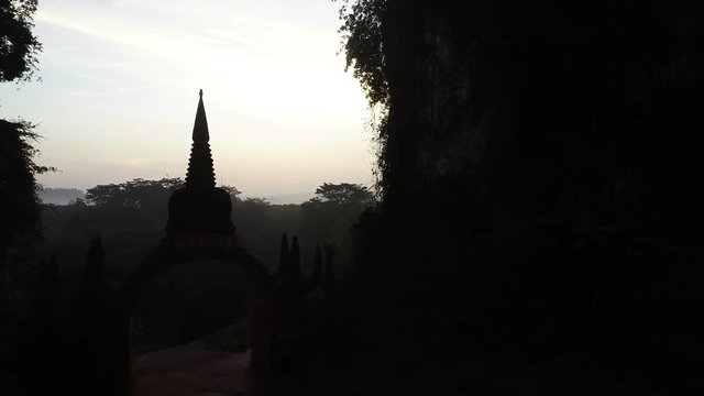 Top view of Buddhism monastery Khao Na Nai Luang temple, Thailand
