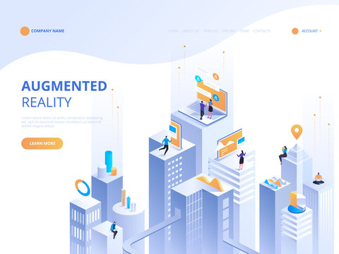 Isometric concept virtual and augmented reality