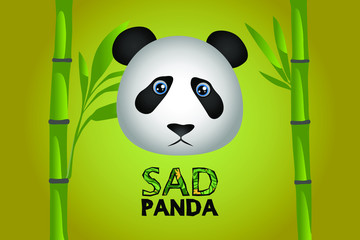 3d sad cute panda logo icon mascot in the bamboo forest © Alina Abel