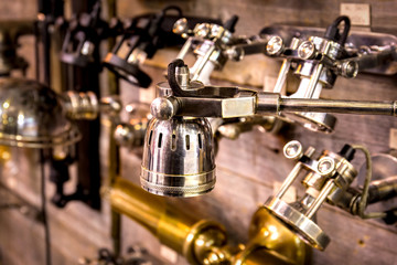 lamps made of metal in retro style