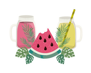 glass with refreshing drink for summer