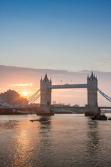 Naklejka premium Tower Bridge in the sunrise time, London, England