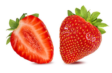 Fresh strawberry isolated on white background with clipping path