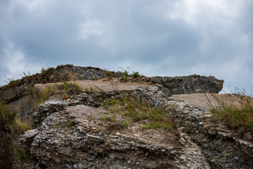 storm on the rocky sea beach
