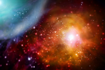 Abstract background. Multicolored cosmic nebulae.