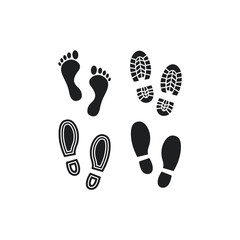 Shoes Footsteps set icon vector on white background