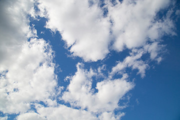 Fototapeta premium Background of clouds on blue sky.