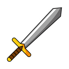 Isolated medieval sword design vector illustration