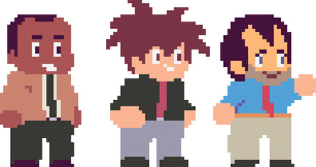 Set of pixel characters