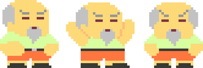 Fototapeta premium Set of pixel characters