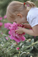 Fototapeta premium Girl Summer Flowers