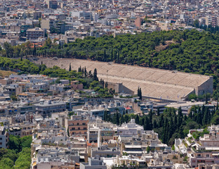 Obraz premium Athens Greece cityscape with the Panathenian 