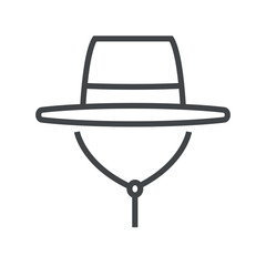 Line icon with cowboy hat