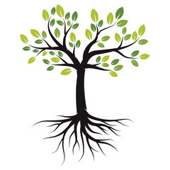 Vector illustration Tree with Roots