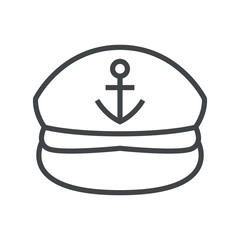 Line icon with seafarer hat