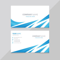 Naklejka premium Modern and creative business card template. Blue color. Double sided design