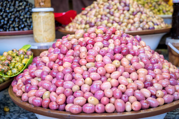 Olives on a market in Morocco, Africa