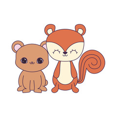 Obraz na płótnie Canvas cute chipmunk with bear animals icon