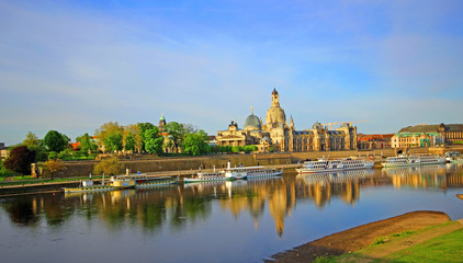 Fototapeta premium Old Town with Elbe river in Dresden, Saxony, Germany