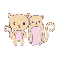 cute cats animals isolated icon
