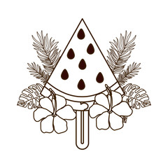 delicious ice cream of watermelon on white background