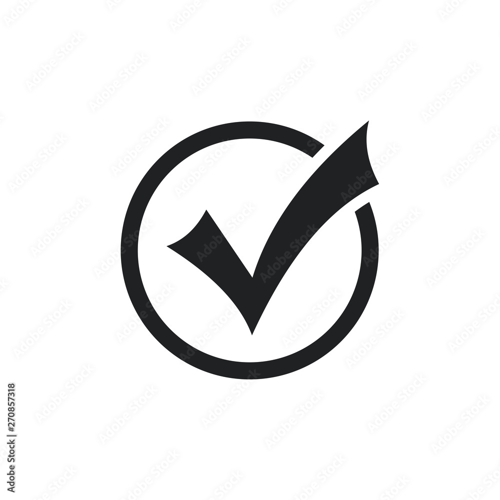 Aufkleber black check mark icon. flat icon checklist mark symbol vector illustration.