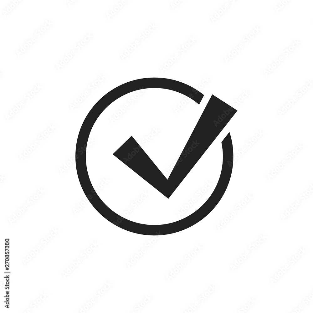 Poster black check mark icon. flat icon checklist mark symbol vector illustration.