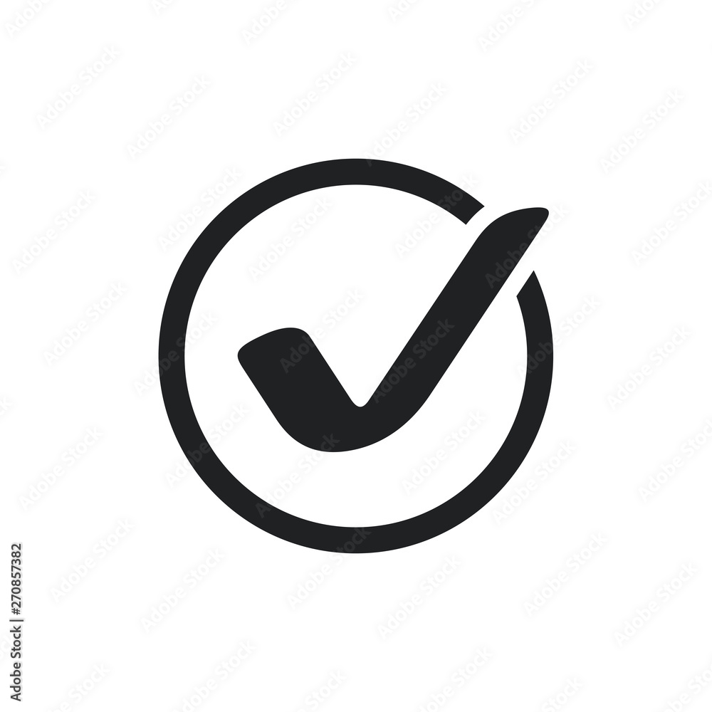 Poster black check mark icon. flat icon checklist mark symbol vector illustration.