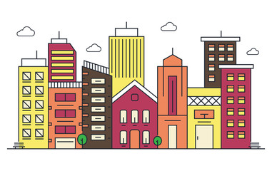 Fototapeta premium Urban illustration in the style of the line