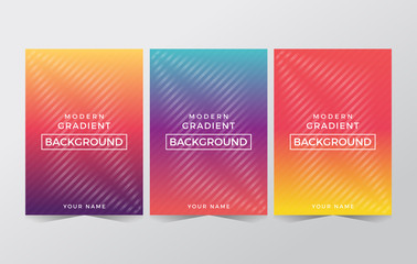 Minimal covers design. Colorful background gradients. Geometric patterns