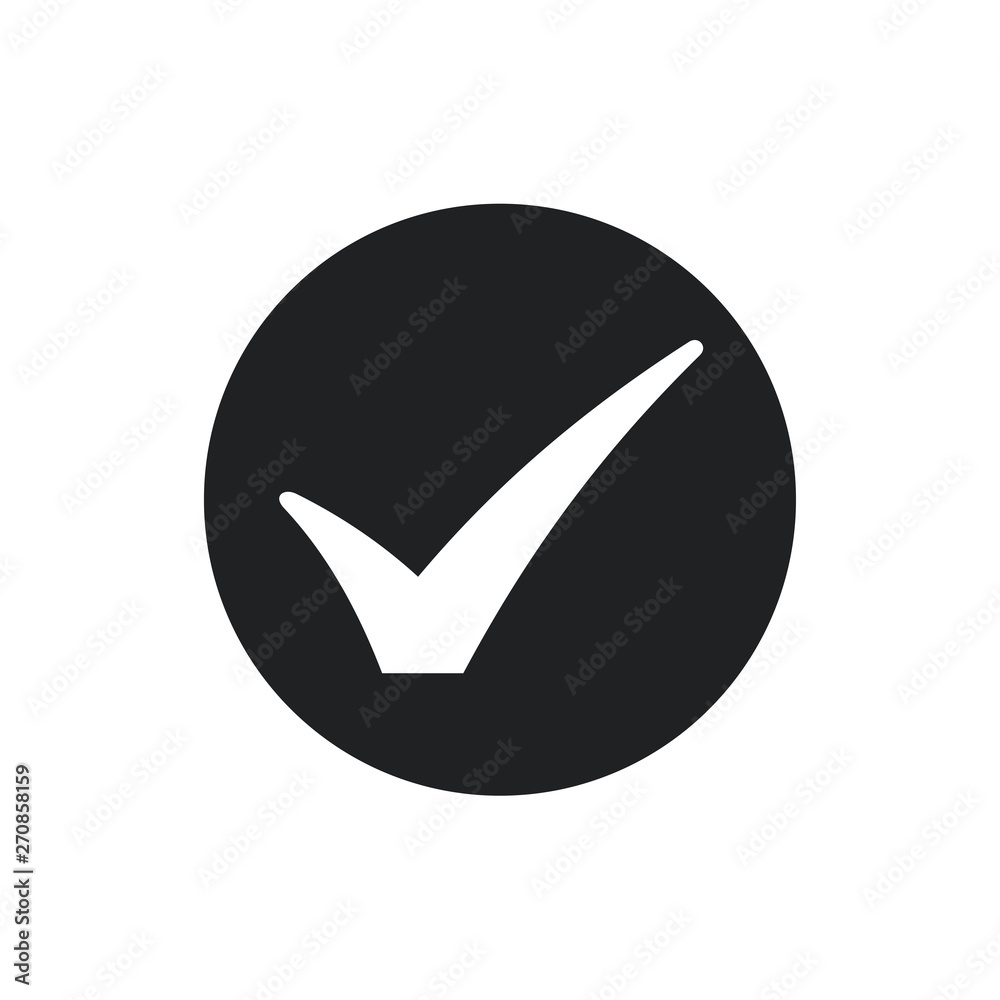 Aufkleber black check mark icon. flat icon checklist mark symbol vector illustration.