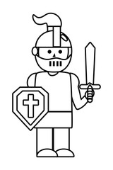 Isolated medieval knight design vector illustration