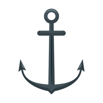 Anchor nautical symbol isolated cartoon