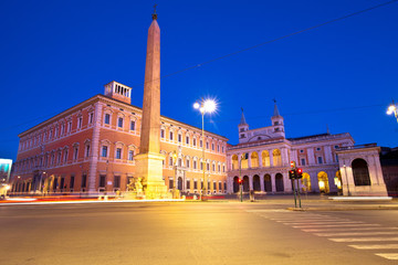 Fototapeta na wymiar Piazza di San Giovanni in Laterano in Rome evening view