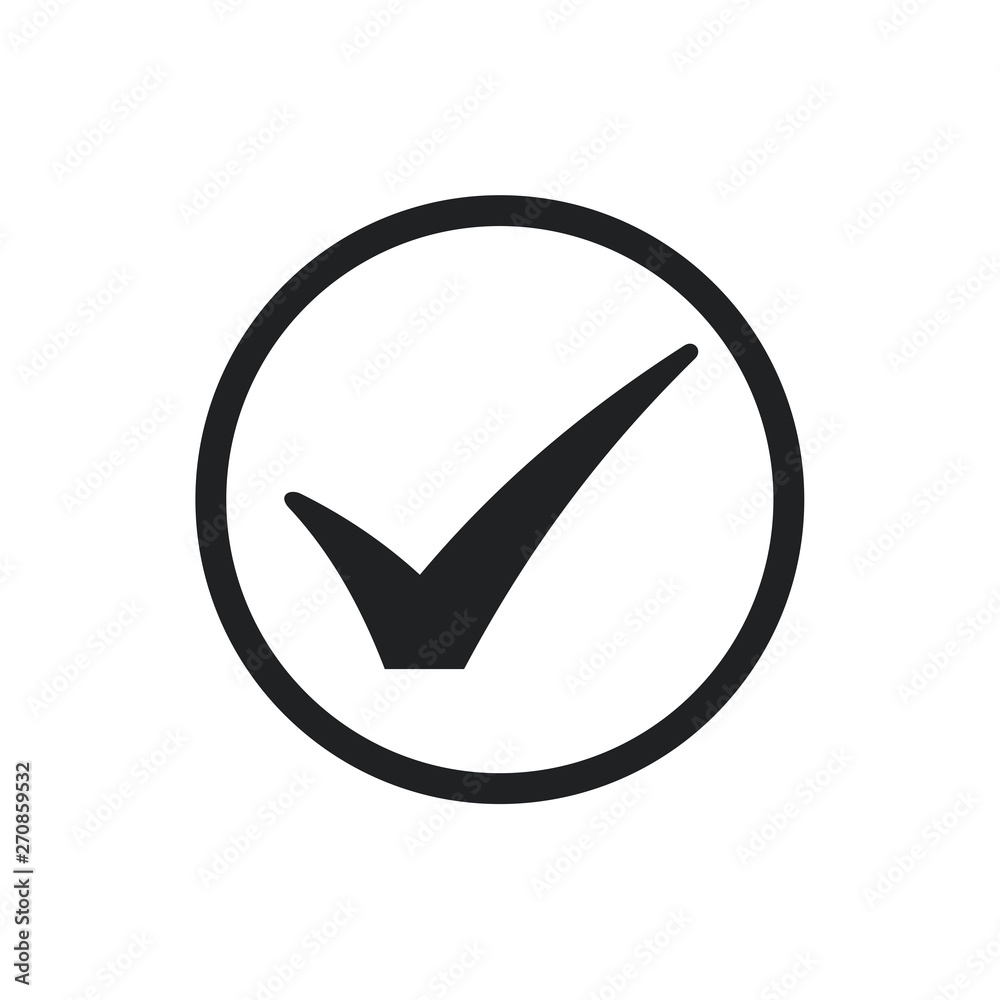 Aufkleber black check mark icon. flat icon checklist mark symbol vector illustration.