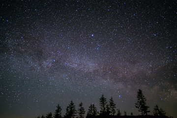 Milky Way on the starry sky in the mountains