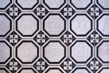 Vintage art nouveau style floor tiles textured pattern background