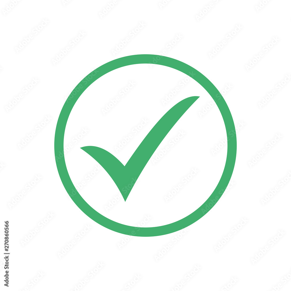 Poster green check mark icon. flat icon checklist mark symbol vector illustration.