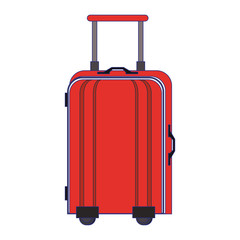 Travel luggage with wheels isolated cartoon