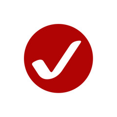 Red check mark icon. Flat icon checklist mark symbol vector illustration.