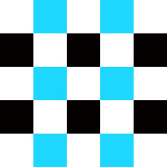 Simple colorful blue black white checkered pattern