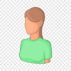 Girl with long hair avatar icon. Cartoon illustration of avatar vector icon for web design