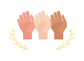 hands human fist with crown of seeds