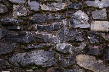 stone facade with mountain house moss