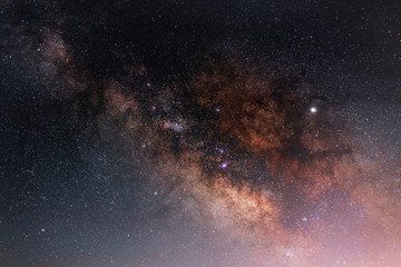 Close-up beautiful milky way, galaxy. Deep space.