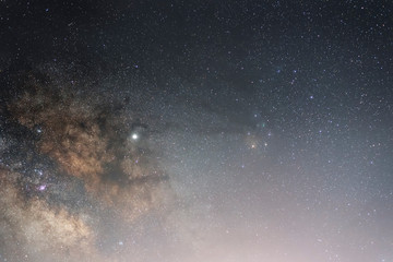 Close-up beautiful milky way, galaxy. Deep space.