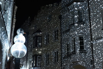 Street during Water light festival in Brixen