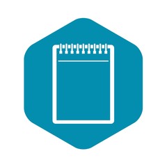 Blank spiral notepad icon in simple style isolated vector illustration