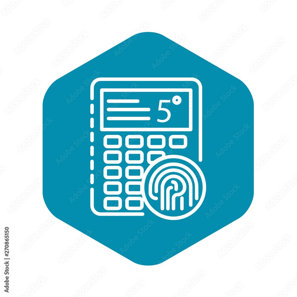 Poster fingerprint smart lock icon. outline fingerprint smart lock vector icon for web design isolated on w